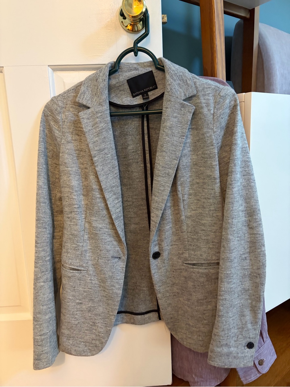 Banana Republic Light Gray Knit Blazer